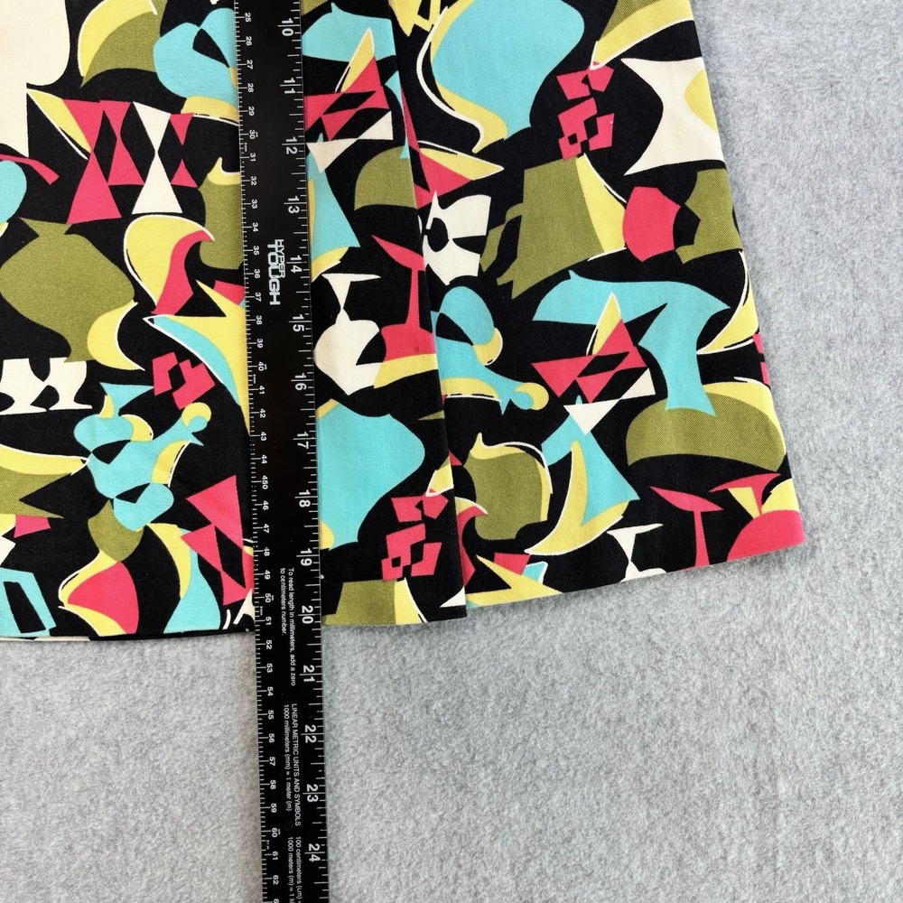 Talbots Multicolor Print Side Zip Pleated Skirt Womens Size 4 Stretch Cotton - Picture 7 of 9